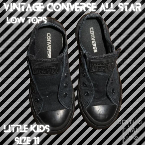 Converse All Star black mono & blue canvas low top sneakers shoes 11 - Picture 5 of 14